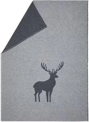 Produktbild von David Fussenegger Wohndecke Luca 'Hirsch Struktur' 140 x 200 cm Filz - Hellgrau