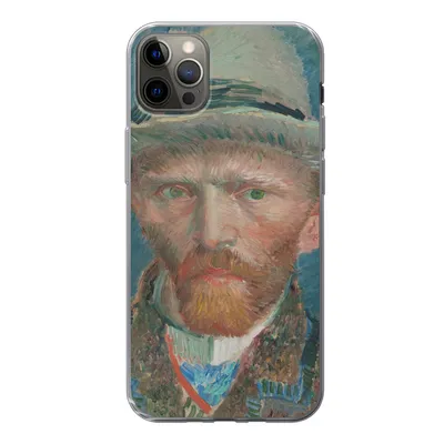 Produktbild von MuchoWow® Handyhülle Schutzhülle Hülle für iPhone 12 Pro Max Selbstporträt 1887 - Gemälde von Vincent van Gogh Silikon Softcase Handy Hülle - Hartschale