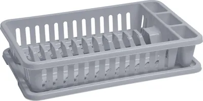 Image de Egouttoir Curver 173415, pour vaisselle, gris Lux, 42x26.5x8.8 cm