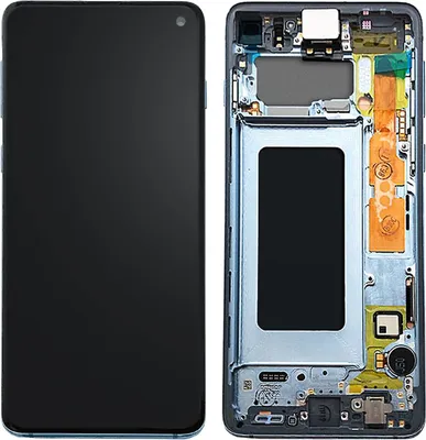 Produktbild von Ersatzdisplay Samsung Galaxy S10 kompatibel, Scheibe vormontiert – Blau