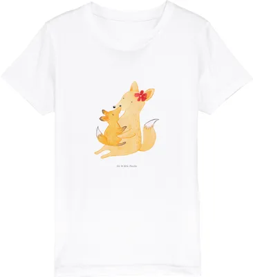 Produktbild von Mr. & Mrs. Panda Kleinkinder T-Shirt Fuchs Mama 5-6 Jahre (110/116) - Weiß - Geschenk, Kinder Baumwoll, Muttertag, Schoß, Shirt, Teenager, Mutter, Kindershirt, Tochter