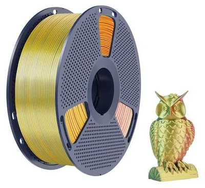 Obrázok produktu pre Sunlu PLA+ hodvábny filament, trojfarebný, priemer 1,75 mm, hmotnosť 1 kg - farby: červená, žltá, zelená