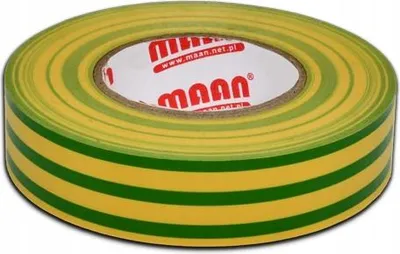 Zdjęcie produktu dla Taśma Izolacyjna 19 Mm 20 M Żółto-Zielona - Pvc, Odporna, Elastyczna