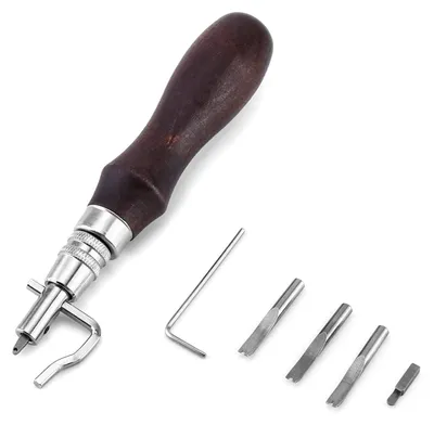 7-in-1 Leder-Grooveset, verstellbarer Kantenschneider, 3 Klingen