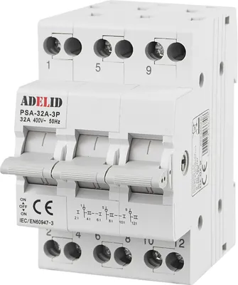 Produktbild von Wahlschalter-Umschalter 1-0-2 32A Reiheneinbau 3-polig