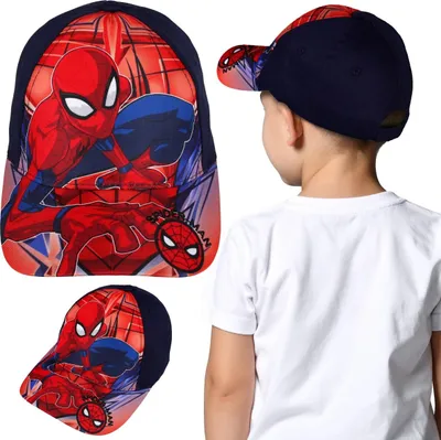 Obrázek produktu pro MARVEL Spider Man Tmavě modrá BAVLNĚNÁ baseballová čepice pro chlapce, nastavitelná baseballová čepice 52