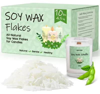 Immagine prodotto di Fiocchi di cera di soia per candele, 4,5 kg, 100% naturali