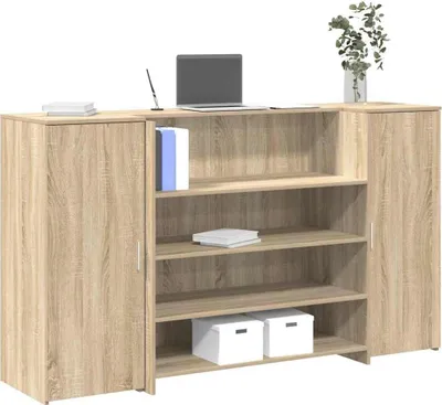 Produktbild von Hochwertigen Möbel Empfangstheke Sonoma-Eiche 180x50x103,5 cm Holzwerkstoff - Kommoden - 917420