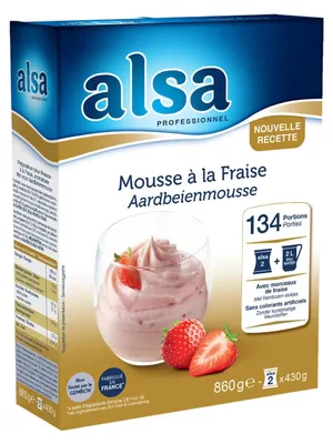 Obrázek produktu pro Alsa Aardbeienmousse 860g – Vzdušná jahodová pěna na dorty a dezerty