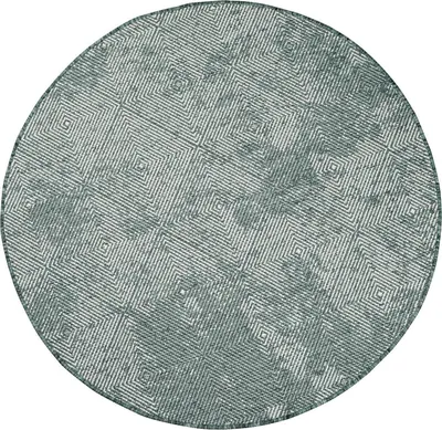 Produktbild von Teppich Outdoor Wetterfest - Grün - Wendeteppich - 120 cm Rund - Rauten-Muster