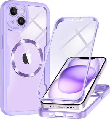 Produktbild von Techsuit ColorVerse 360 Hülle mit Schutzfolie und MagSafe für Apple iPhone 14 - Lila