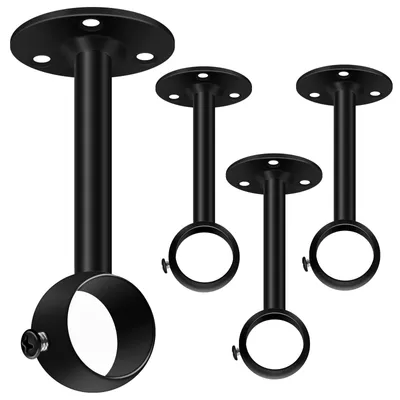 Gardinenstangenhalter 25,4 mm, 4er-Pack, schwarz, Edelstahl