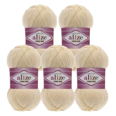 Produktbild von 5 x 100g Strickgarn Alize Baumwolle Gold Uni Klassikgarn Häkelgarn Strick-Wolle