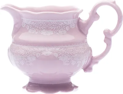 Produktbild von Mlékovka nízká, 0,25 l, růžový porcelán, Sonáta, bílá krajka, Leander