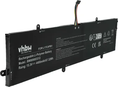 Produktbild von vhbw Akku kompatibel mit Lenovo IdeaPad 720S-15IKB (81AC002XGE), 720S-15IKB (81AC001AGE) Notebook (4400 mAh, 15,3 V, Li-Polymer)