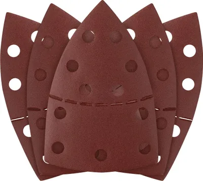 Obrázek produktu pro GRAPHITE Brusný papír na suchý zip delta 102x152 mm, 5 kusů, s 11 přísavnými otvory; oxid hlinitý; na dřevo, kov, plast, sklo, sádrokartonové desky