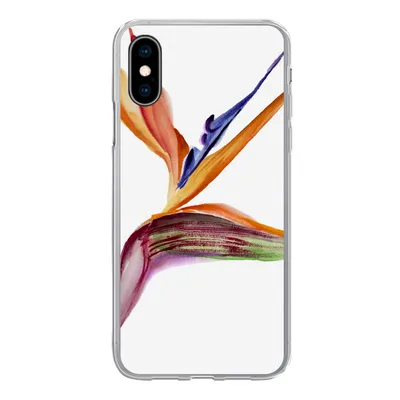Produktbild von MuchoWow® Handyhülle Schutzhülle Hülle für iPhone X Strelitzia - Aquarell - Blumen Silikon Softcase Handy Hülle - Handyhülle