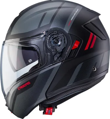 Image de Caberg Levo X Manta casque pliable, noir mat/gris/rouge, 2XL (63/64)