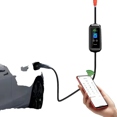 Immagine prodotto di Caricabatterie portatile per veicoli elettrici (Tipo 2), controllo intelligente, programma di ricarica flessibile, beige, Tipo 2