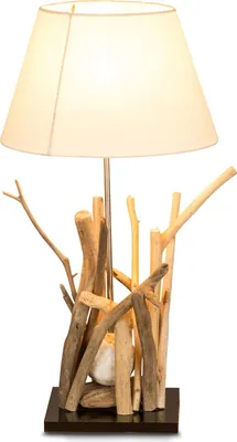 Produktbild von Tischlampe aus Holz Treibholz 35x35x65cm Lampe Holzlampe Unikat