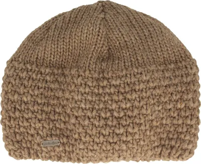 McBurn feine gestrickte Rollrandmütze mit Wollanteil in beige