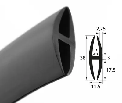 Produktbild von H2 - H-Profil EPDM schwarz Vollgummi H-Profil Dichtung Gummiprofil Dichtungsprofile H-Form H-förmig