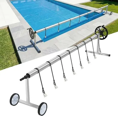 Produktbild von Premium Pool Aufroller 3m - 5,70m Mobiles Aufrollsystem für Solar- & Poolplanen & Solarfolie Aufrollvorrichtung Pool für Poolplane & Abdeckung Mit Bänder & Rollen