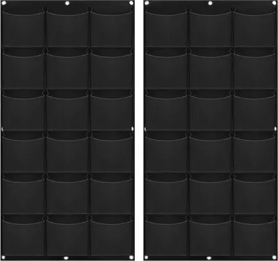 Vertikale Garten Wand Pflanzentaschen - 2 Stück mit 18 Taschen für drinnen und draußen, ideal für Pflanzen und Gemüse