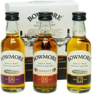 Immagine prodotto di Bowmore The Bowmore Collection Tasting Set Islay Single Malt Scotch Whisky | 40 - 43 % vol | 3 x 0,05 l | insgesamt 0,15 l