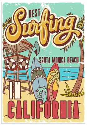Produktbild von ARTland Wandbild Alu für Innen & Outdoor Surfen in Kalifornien Größe: 90x130 cm