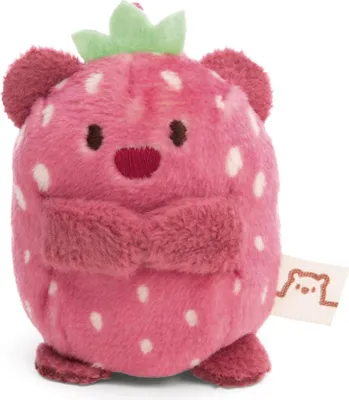 Produktbild von Nici My Mochi Kuscheltier Bär Nomo Erdbeere 5cm pink - Stofftier aus weichem Plüsch, niedliches Plüschtier zum Kuscheln und Spielen, für Kinder & Erwachsene, tolle Geschenkidee