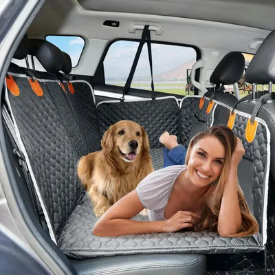 Produktbild von Hundedecke Auto Rückbank Wasserdicht Kratzfest Rutschfest Schwarz