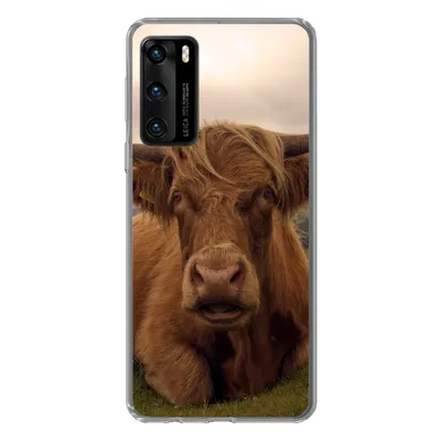 Produktbild von MuchoWow® Handyhülle Schutzhülle Hülle für Huawei P40 Schottischer Highlander - Tiere - Berg Silikon Softcase Handy Hülle - Handytasche