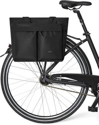 Imagen del producto de Bolsa de bicicleta 2 en 1 - Bolsa de compras para bicicleta - Fabricada con materiales reciclados - Color negro