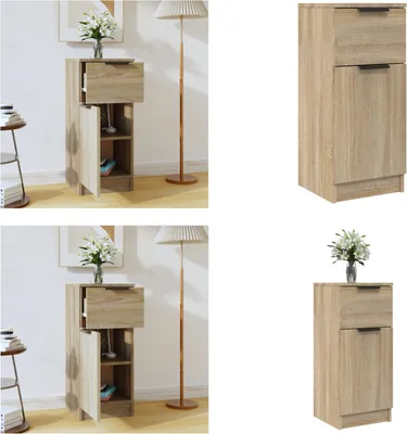 Produktbild von vidaXL Sideboard Sonoma Eiche 30x30x70 cm Holzwerkstoff - Sideboard - Sideboards - Schrank - Sideboard Schrank