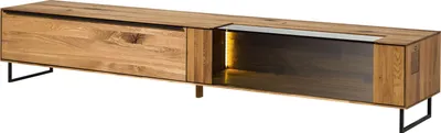 Image de MASSIVMOEBEL24 | Meuble TV en bois de Chêne 200x43x42 naturel huilé WIEN #214