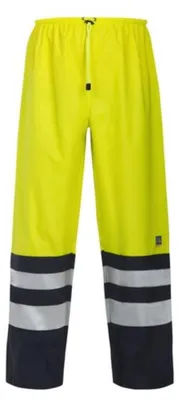 Obrázok produktu pre Projob – dámske/pánske nepremokavé nohavice unisex, vysoká viditeľnosť ET215 (veľkosť M) (žltá/tmavomodrá)