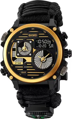 Produktbild von SKMEI Special Herren Uhr mit Kompass - Schwarz / Gold KP35268