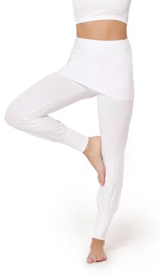 Produktbild von Bellivalini Damen Yogahose mit Rock Lang Bequeme Yoga Hose BLV50-275 (Weiß, XL)