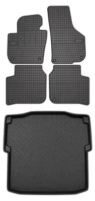 Produktbild von Gummimatten + Kofferraumwanne für Skoda Superb II 2008-2015 (Standard-Kofferraum) – Schwarz, passgenau – Wielganizator SolidPRO