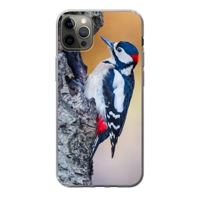 Produktbild von MuchoWow® Handyhülle Schutzhülle Hülle für iPhone 13 Pro Max Nahaufnahme eines Buntspechts auf einem Baumstamm Silikon Softcase Handy Hülle - Mobiltelefon