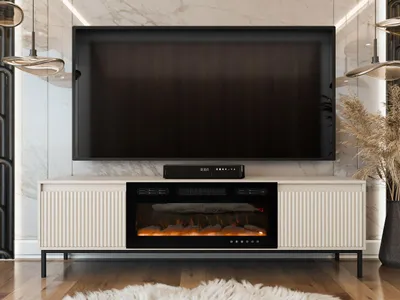 Immagine prodotto di Mobile TV con camino elettrico REMY - cashmere