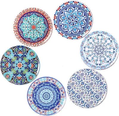 Produktbild von Untersetzer 6er rund 9cm Orient in mehrfarbig