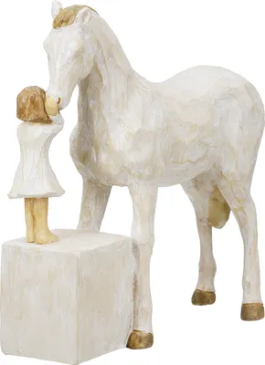 Produktbild von Gilde Figur, Pferd, "Tierfreund", Kindmotiv, Kunstharz, naturfarben, VE 2, L. 8 cm, B. 22 cm, H. 21.5 cm 52614 4063387526149