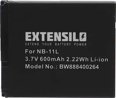 Produktbild von EXTENSILO Akku kompatibel mit Canon IXUS 320 HS, 245 HS, 165, 275 HS, 240 HS, 265, 170 Kamera (600 mAh, 3,7 V, Li-Ion)
