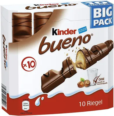 Image de 10x kinder 3246 bueno barre de chocolat 10 pcs.