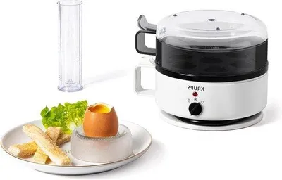 Obrázek produktu pro Vařič vajec na 7 vajec, bílý/černý, s funkcí vaření