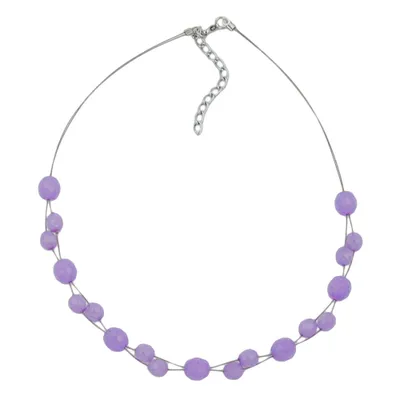 Produktbild von Kette Drahtkette mit Glasperlen Facettenperle flieder 43cm lila 43 cm