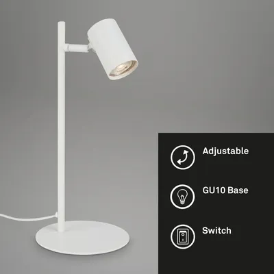 Produktbild von Briloner Tischleuchte Tischlampe weiß Lampe Gu10 Metall Leuchte 7408-016