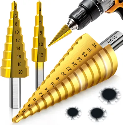 Produktbild von Sada vrtákov HSS 3 ks. 4-32 mm kužeľový vrták kužeľový vrták sada fréz na hliníkové puzdro kužeľový vrták na nerezovú oceľ kov drevo plast Retoo
